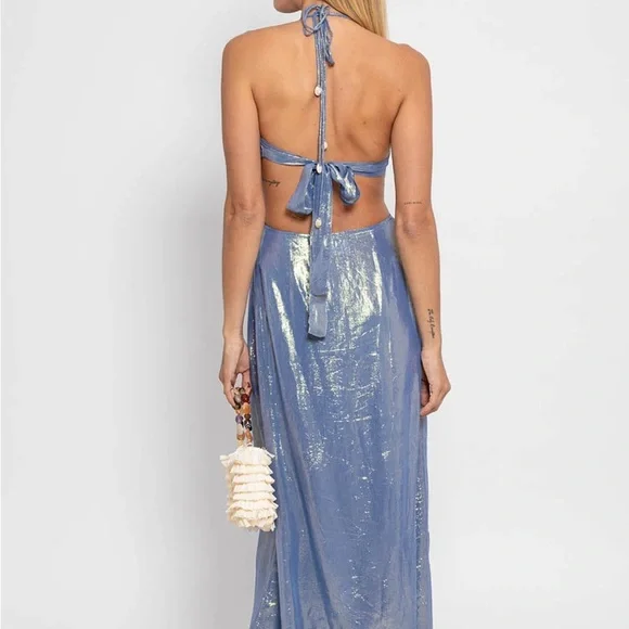 Sundress Bettina Blue Shimmer Maxi Dress - Picture 2 of 2
